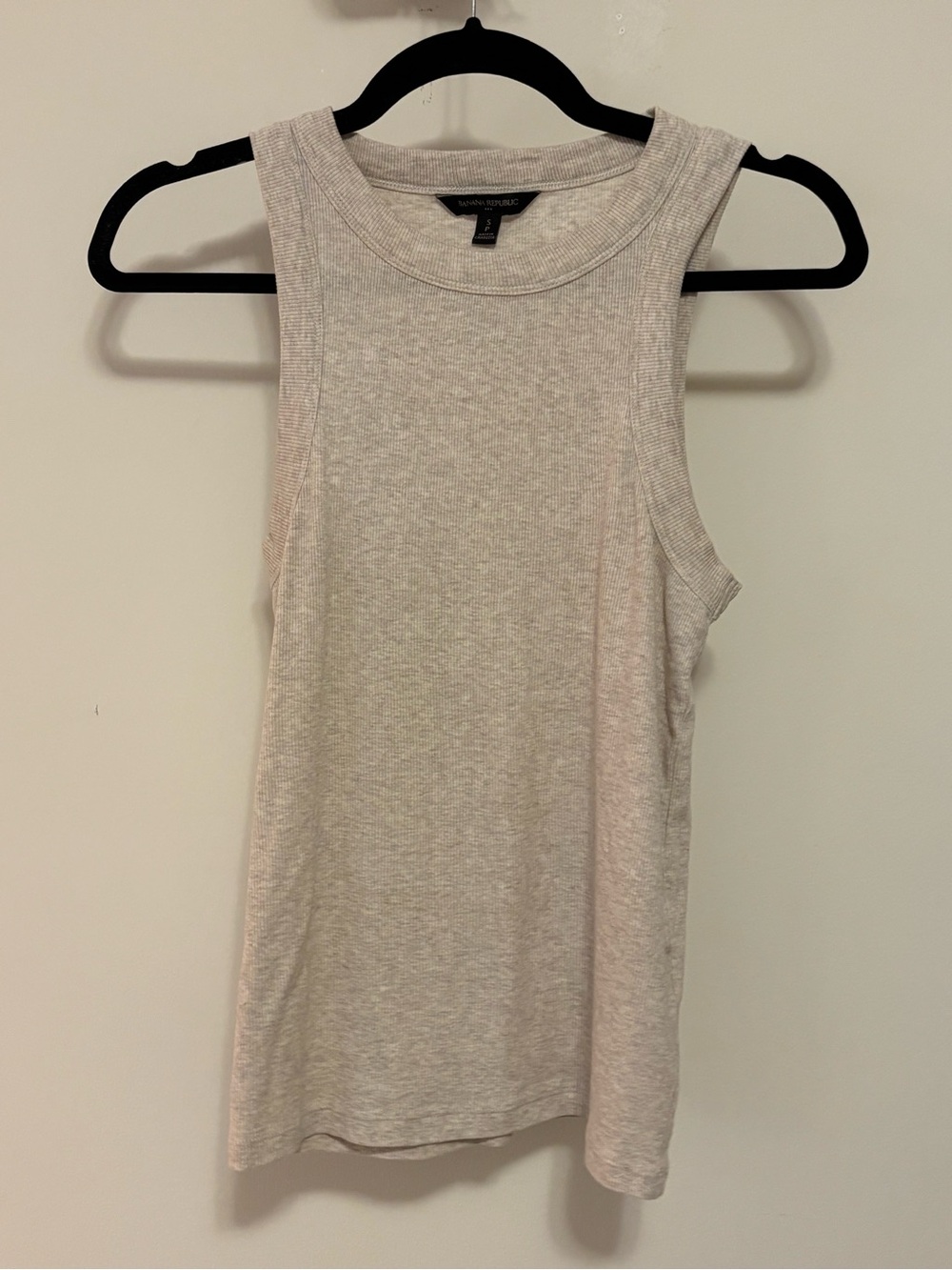 Banana Republic Light Beige Ribbed Crewneck Tank